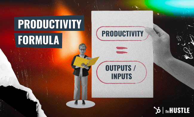 What is the formula for determing productivity? Productivity = Outputs / Inputs.